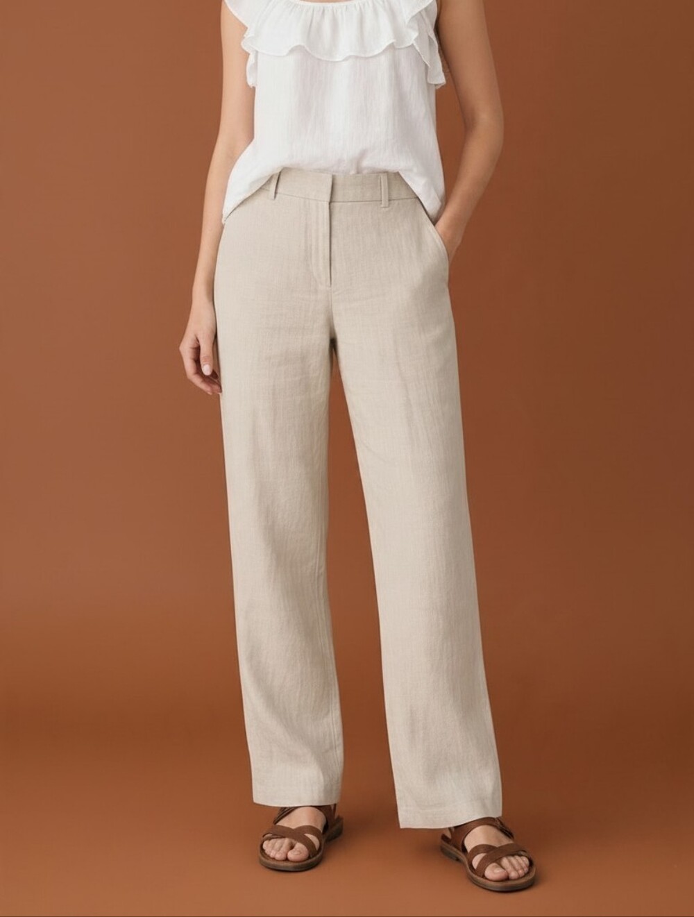 Like New! J. Crew Linen Straight Leg Classic Pants